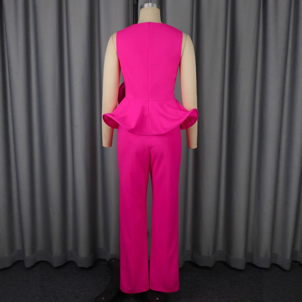 Ensemble Haut Floral et Pantalon Droit