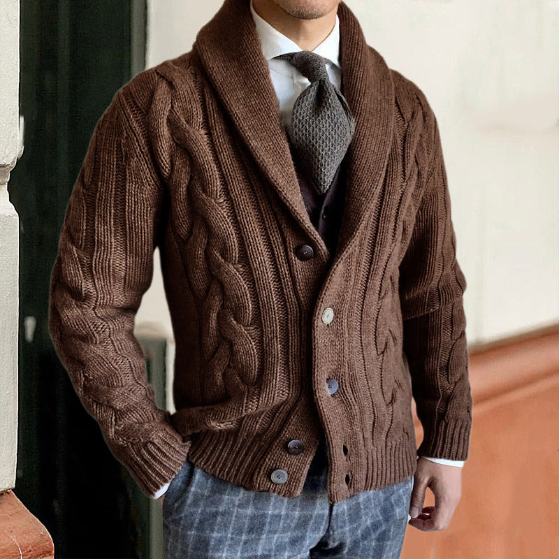 Cable Knit High Neck Long Sleeve Sweater
