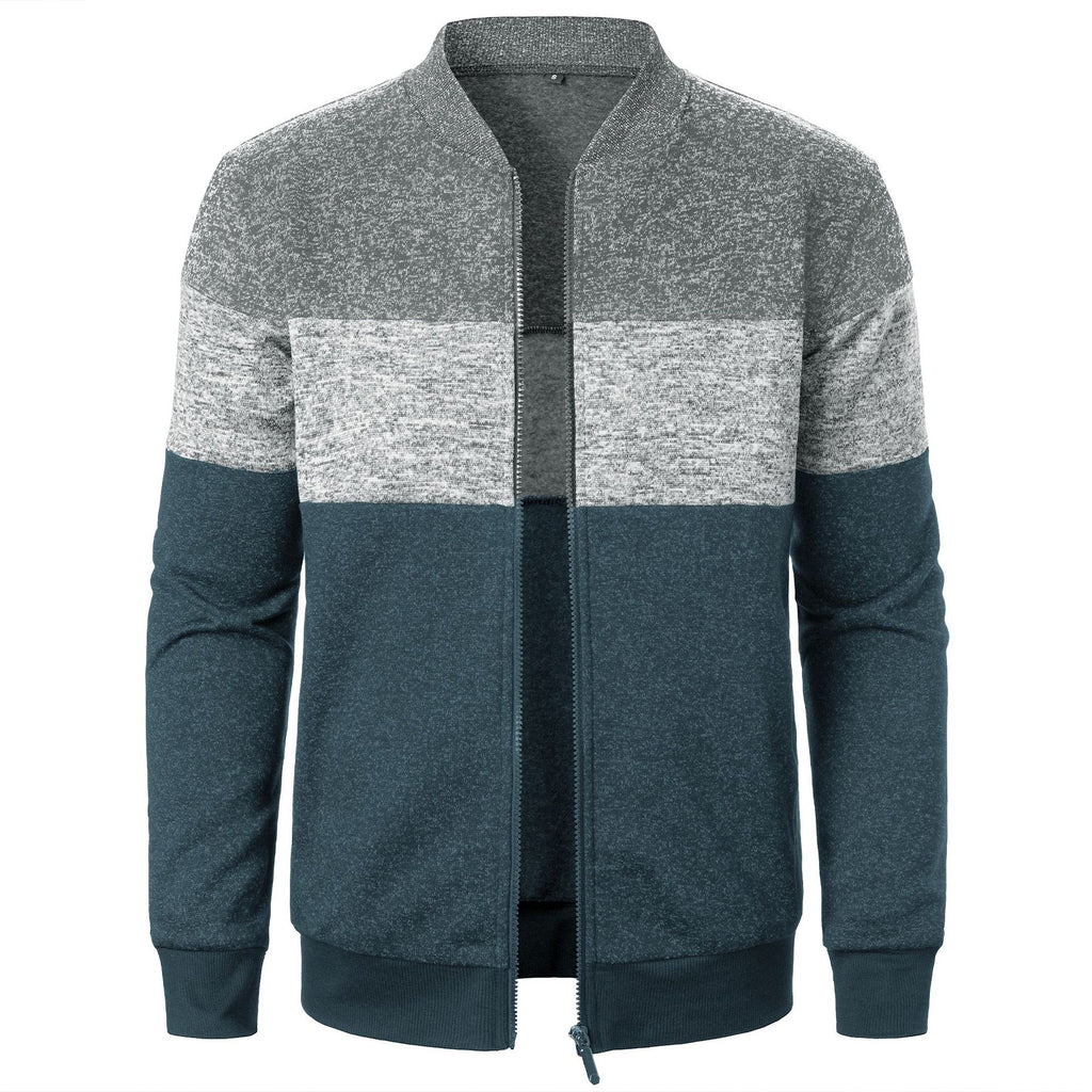 Men's Thick Two-Tone Knitted Sweater