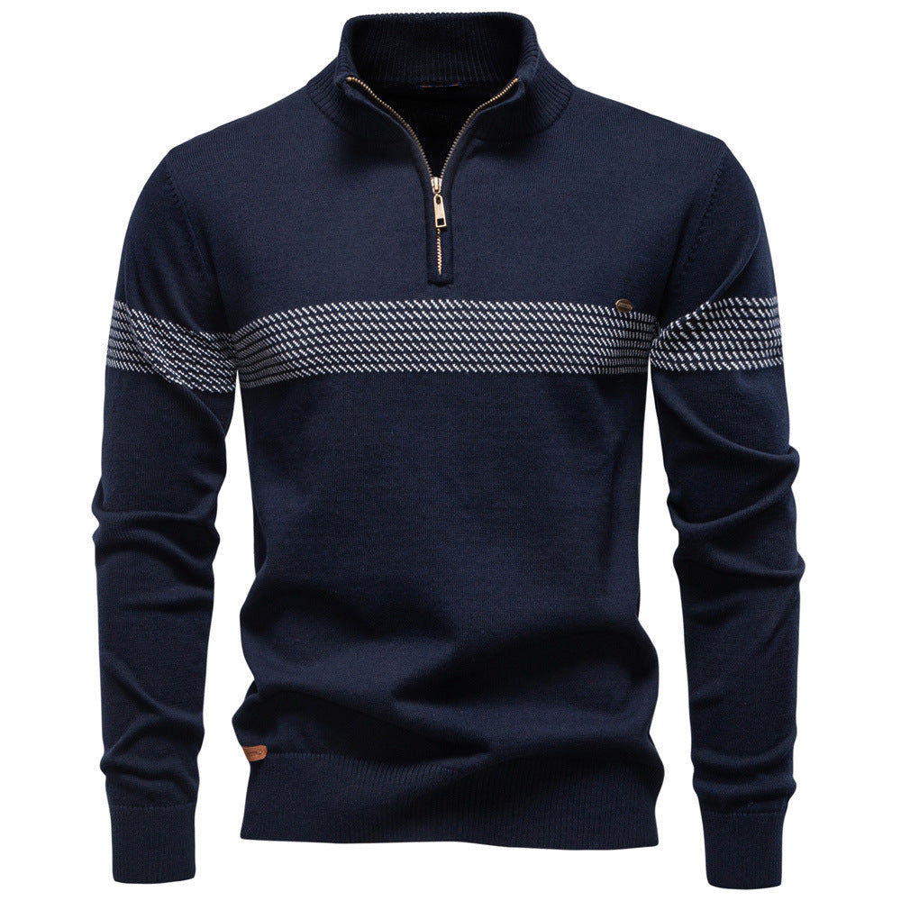 Casual Half Neck Zip Sweater