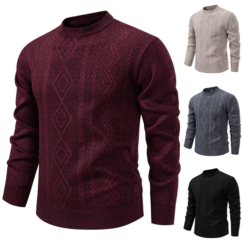 Warm Crew Neck Casual Knit Sweater