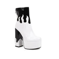 Women's Two-Tone Patent Leather Ankle Boots
