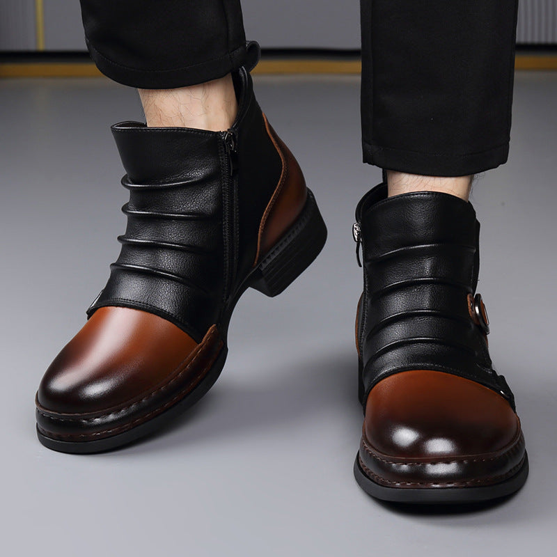 Retro Fleece Boots with Zipper