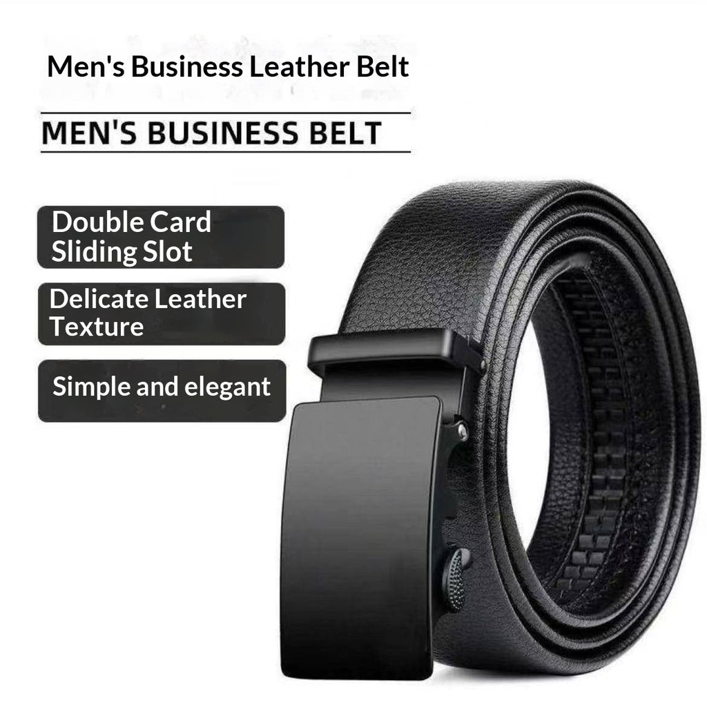Men's Leather Belt with Automatic Buckle