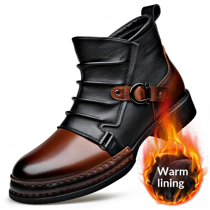 Retro Fleece Boots with Zipper