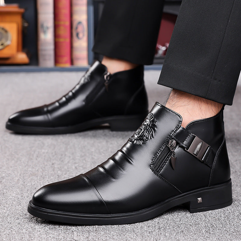 Retro Ankle Boots with Decorative Chains
