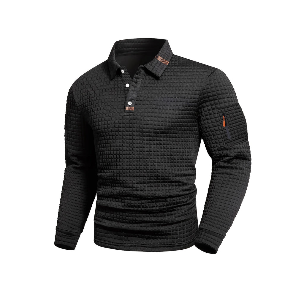 Casual Checkered Patchwork Polo Shirt