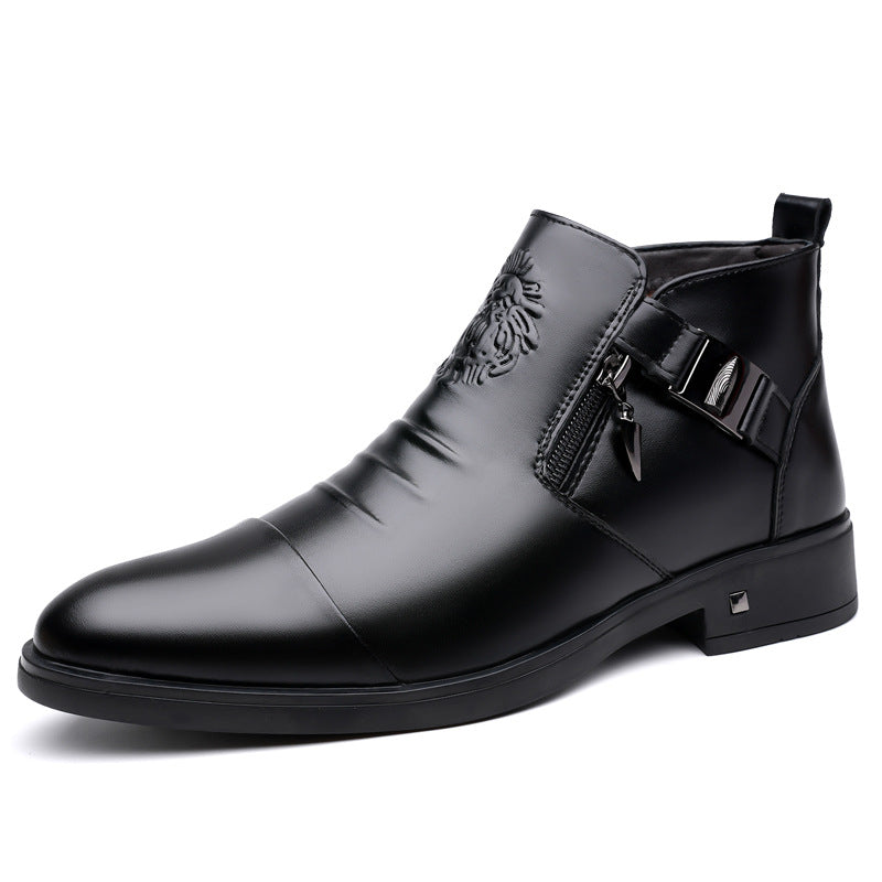 Retro Ankle Boots with Decorative Chains