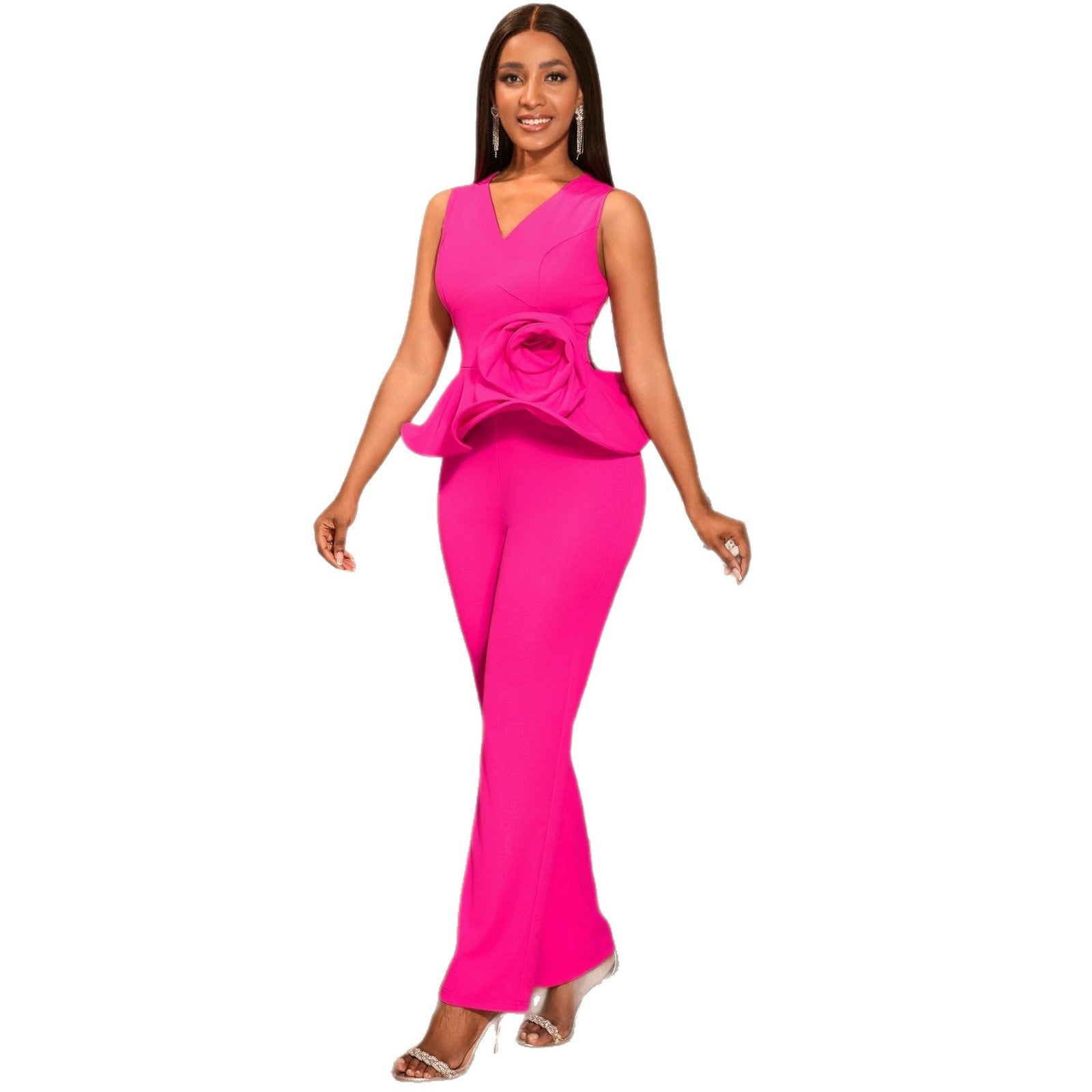 Ensemble Haut Floral et Pantalon Droit