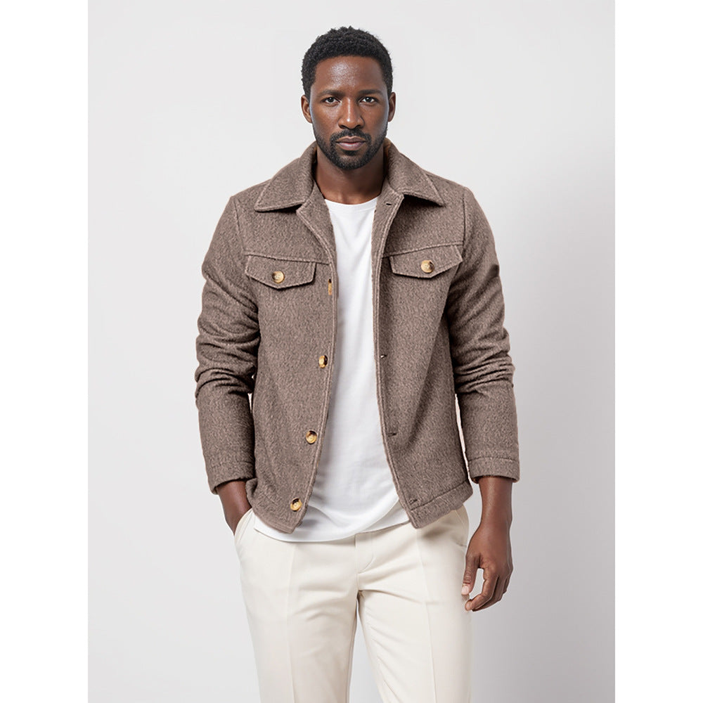 Trendy Plain Wool Coat