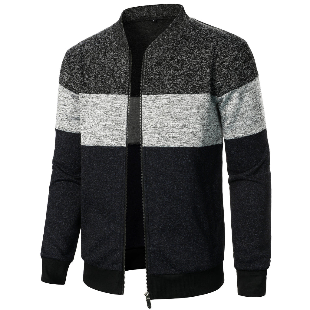 Men's Thick Two-Tone Knitted Sweater