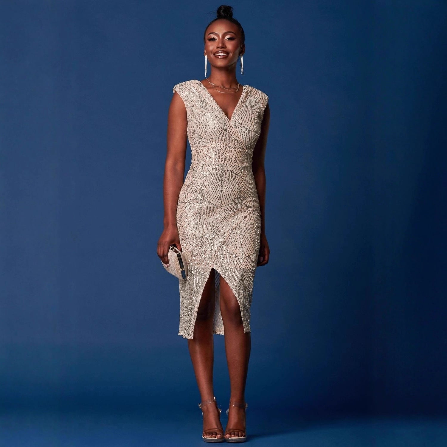 Robe Élégante Fendue Imprimé Floral