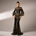 Sequined Fishtail Evening Dress