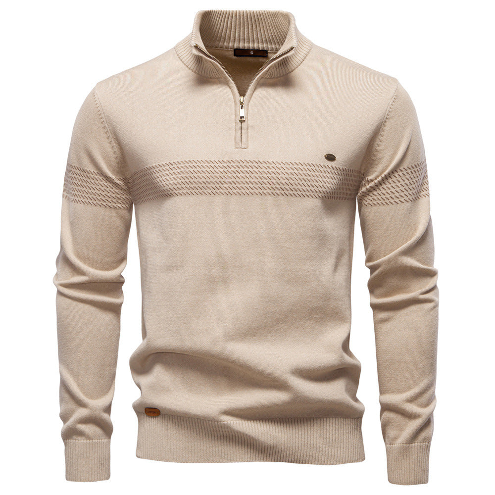 Casual Half Neck Zip Sweater
