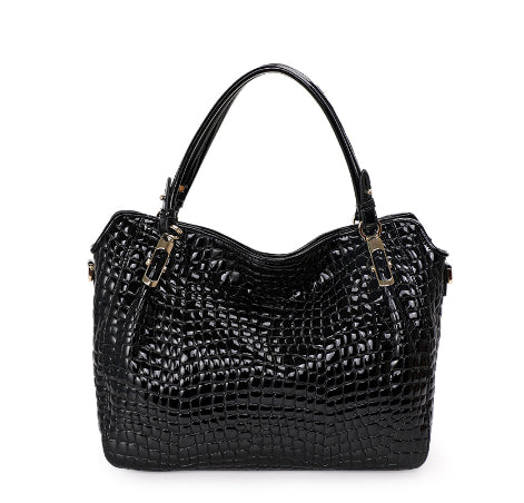 Bolso de mano de piel auténtica