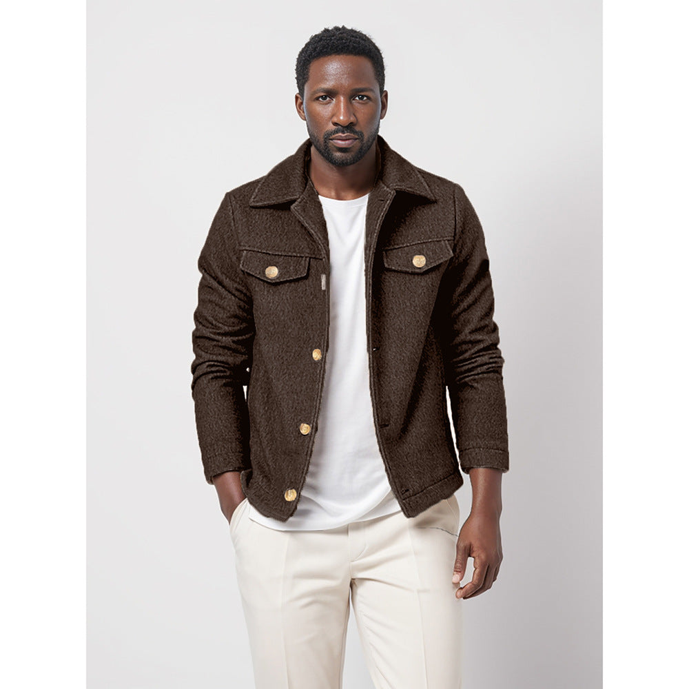 Trendy Plain Wool Coat