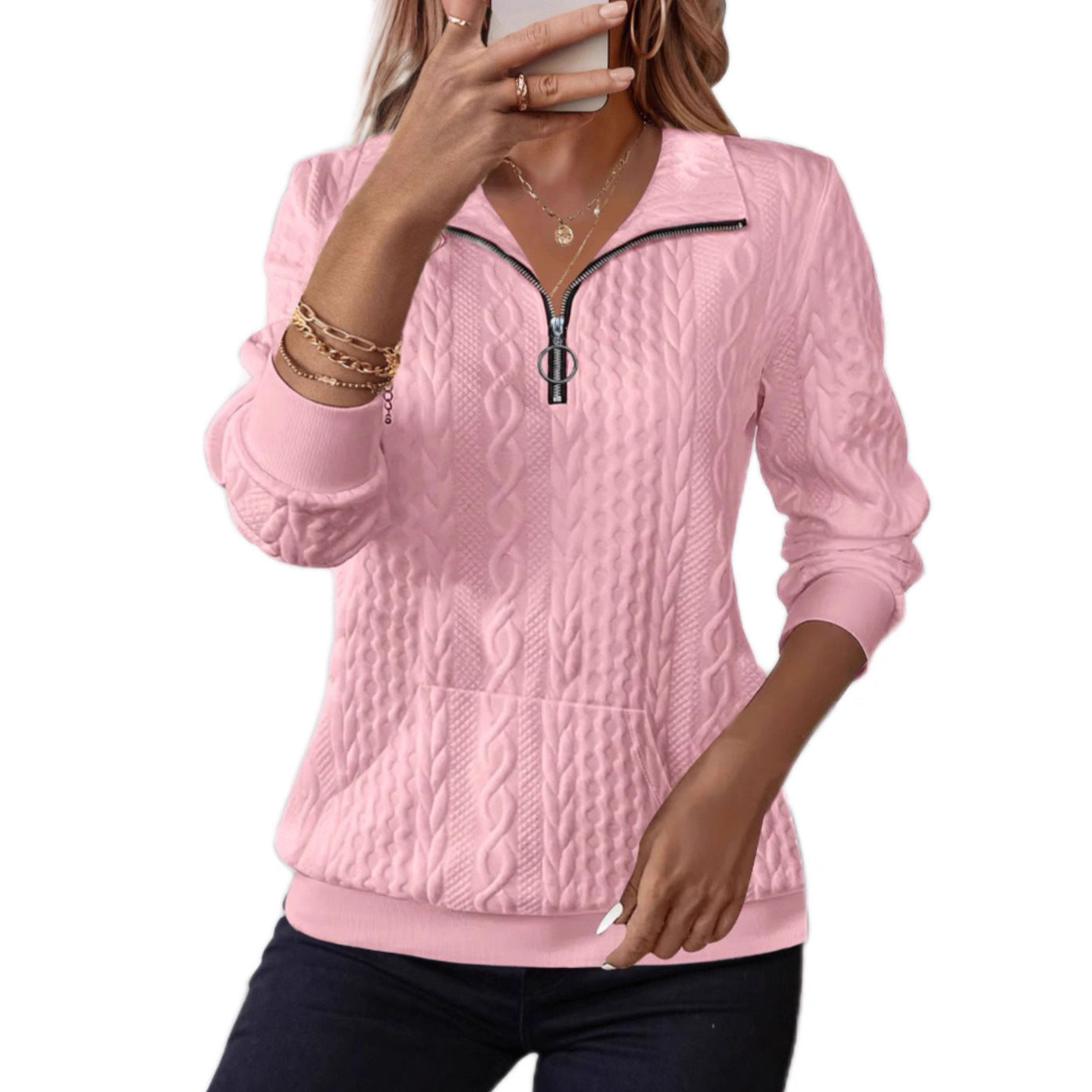 Hoodie Femme Col Rabattu