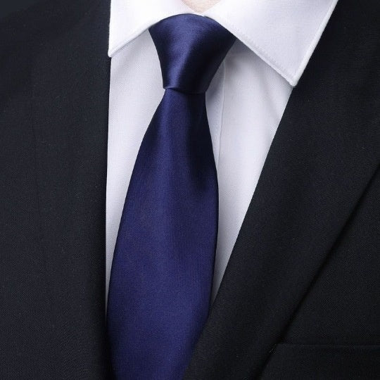 Men's Blue Striped Business Zipper Tie