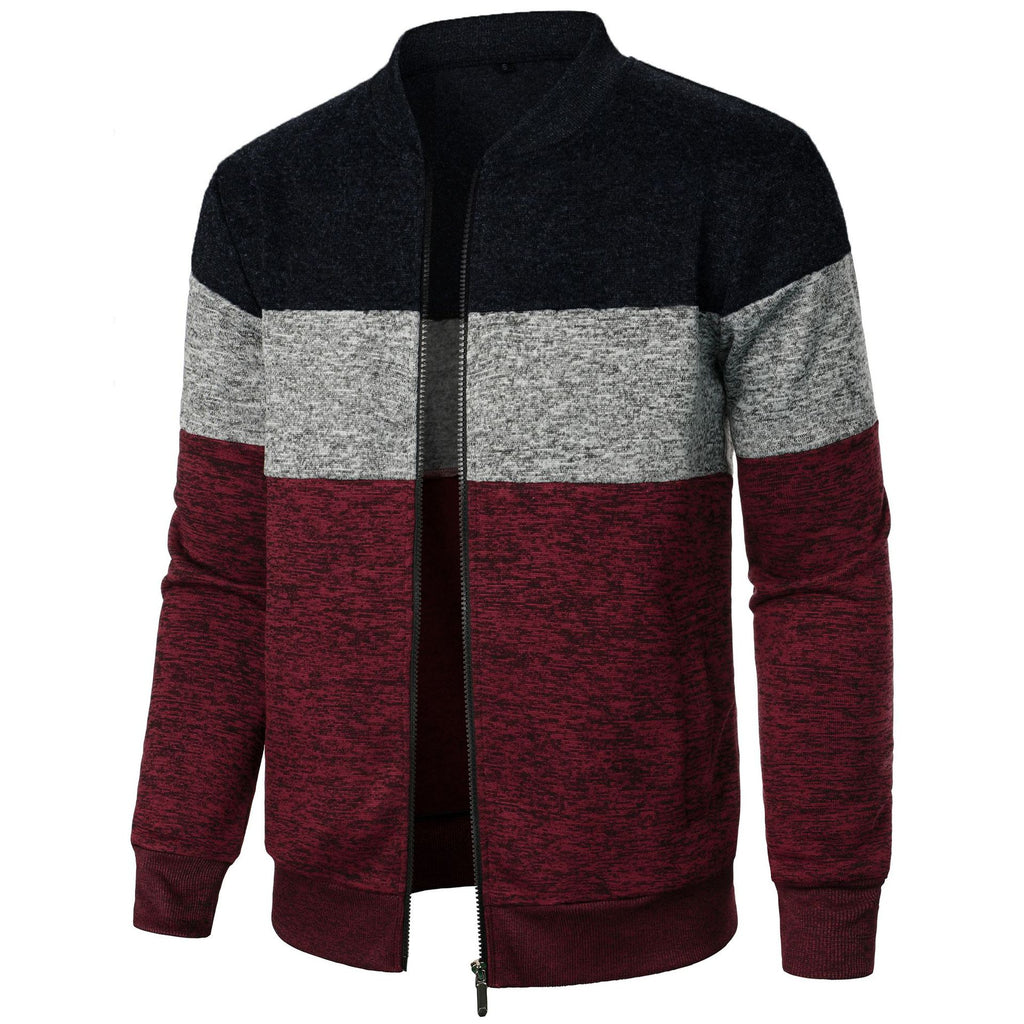 Men's Thick Two-Tone Knitted Sweater
