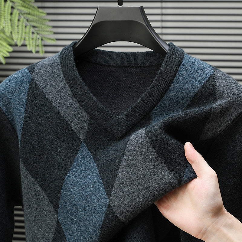 Pull Col V Décontracté Élégant Tricot