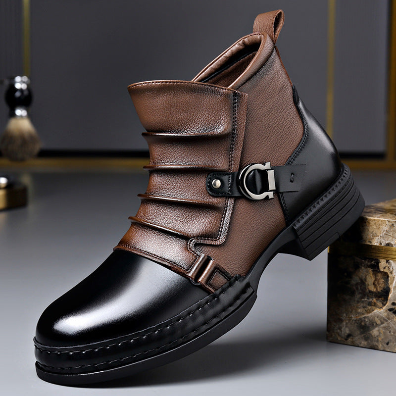 Retro Fleece Boots with Zipper