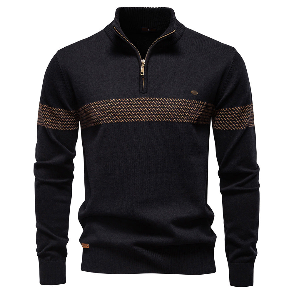 Casual Half Neck Zip Sweater