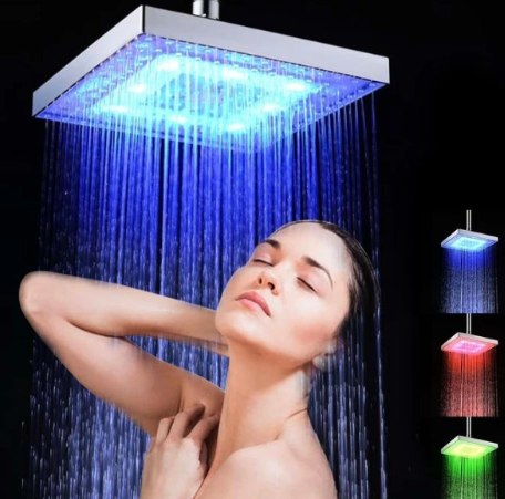 8" LED Shower Head (Battery-Free) 