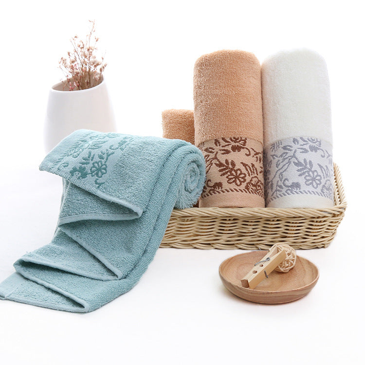 Serviette Coton Jacquard Fleur Glycine