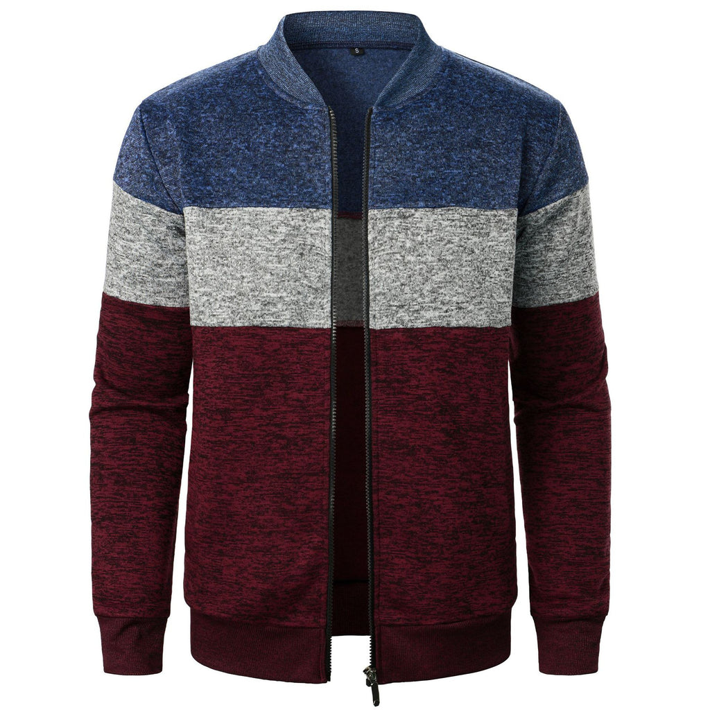 Men's Thick Two-Tone Knitted Sweater