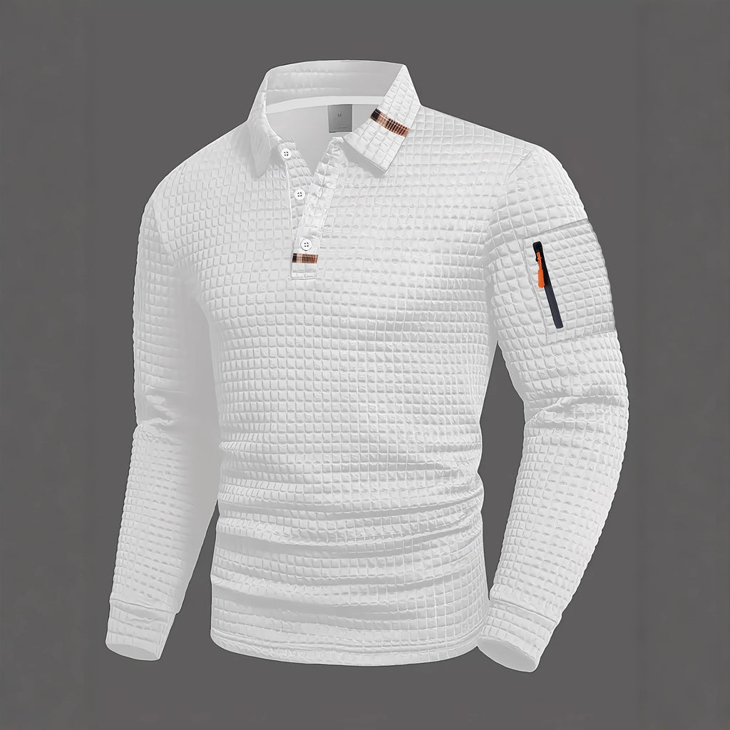 Casual Checkered Patchwork Polo Shirt