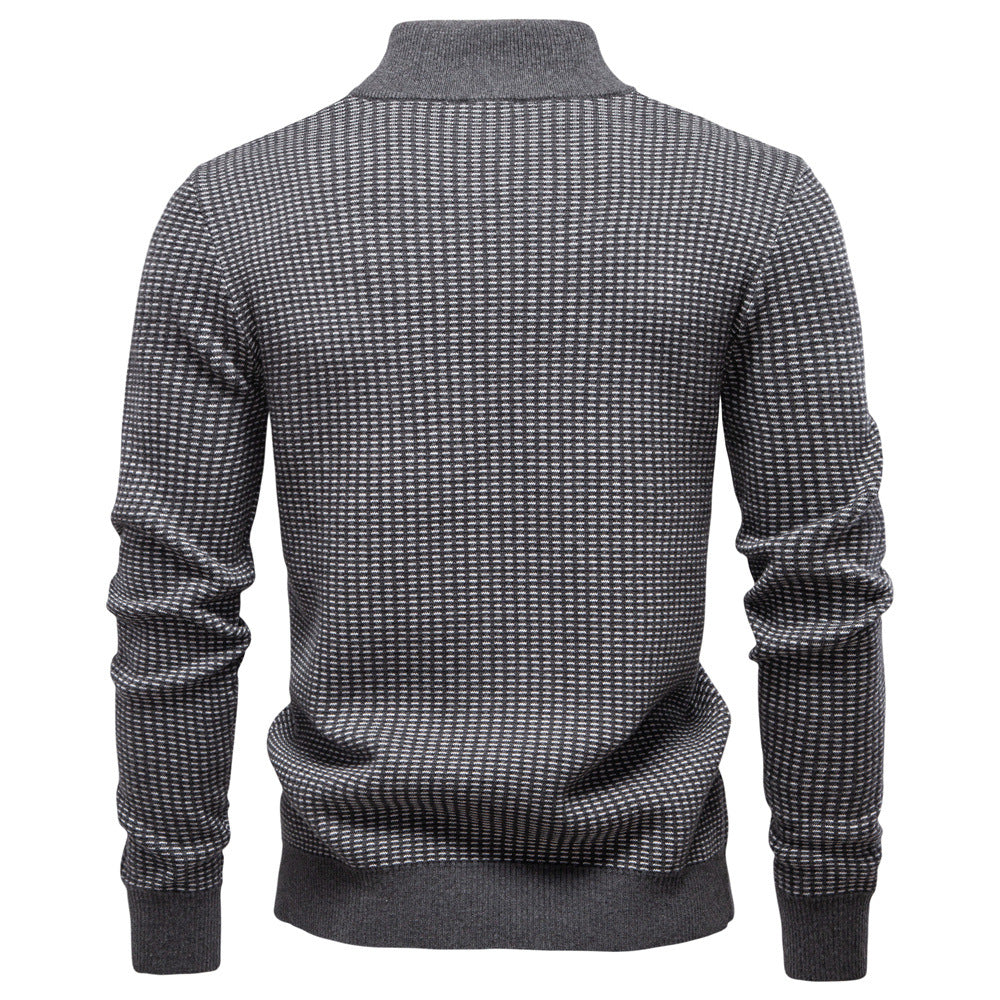 Pull Épais Demi-Zip Col Montant