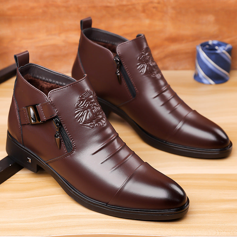 Retro Ankle Boots with Decorative Chains