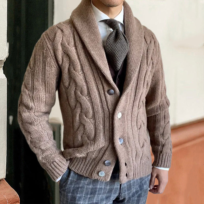 Cable Knit High Neck Long Sleeve Sweater