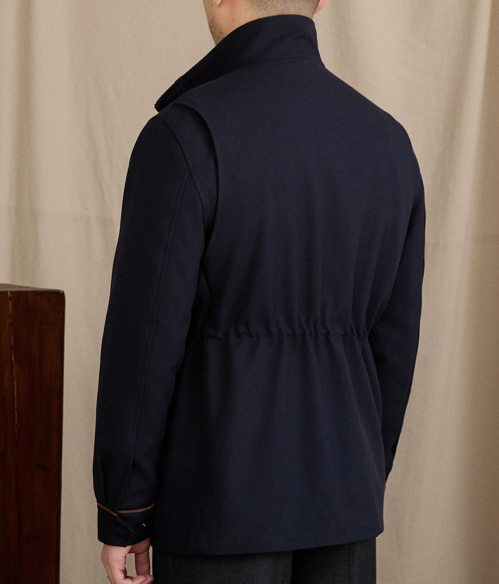 Veste Vintage Col Mao Ajustée