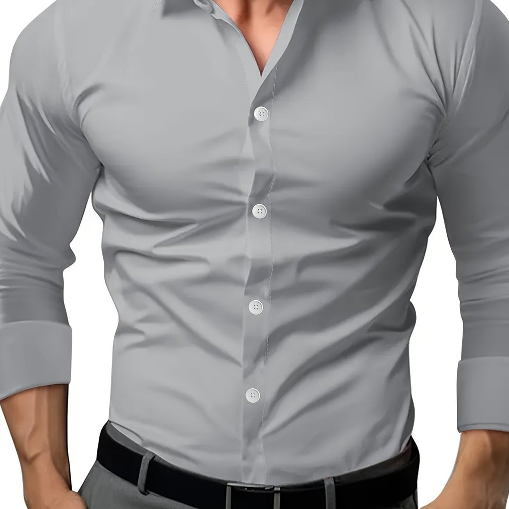 Semi-transparent polyester dress shirt