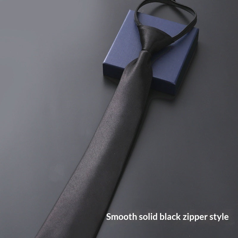 Men's Blue Striped Business Zipper Tie