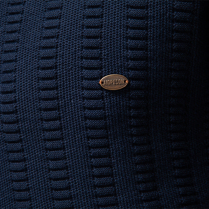 Striped Jacquard High Neck Sweater