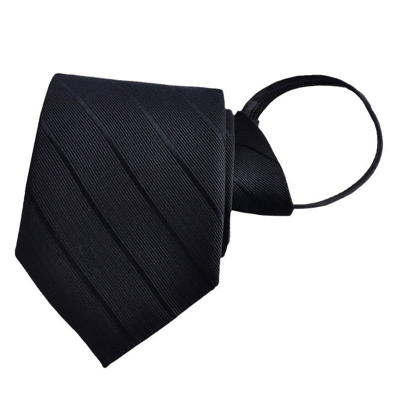 Men's Blue Striped Business Zipper Tie