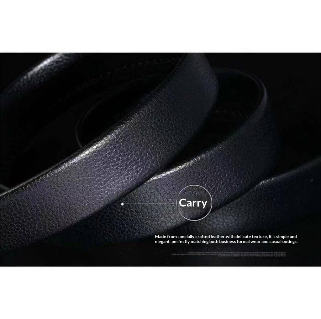 Men's Leather Belt with Automatic Buckle