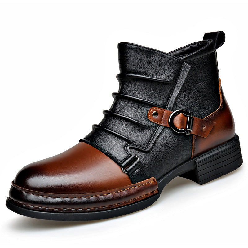 Retro Fleece Boots with Zipper