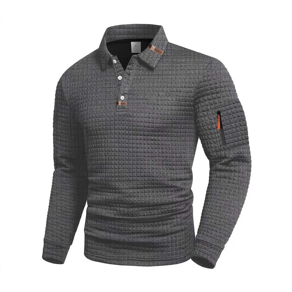 Casual Checkered Patchwork Polo Shirt