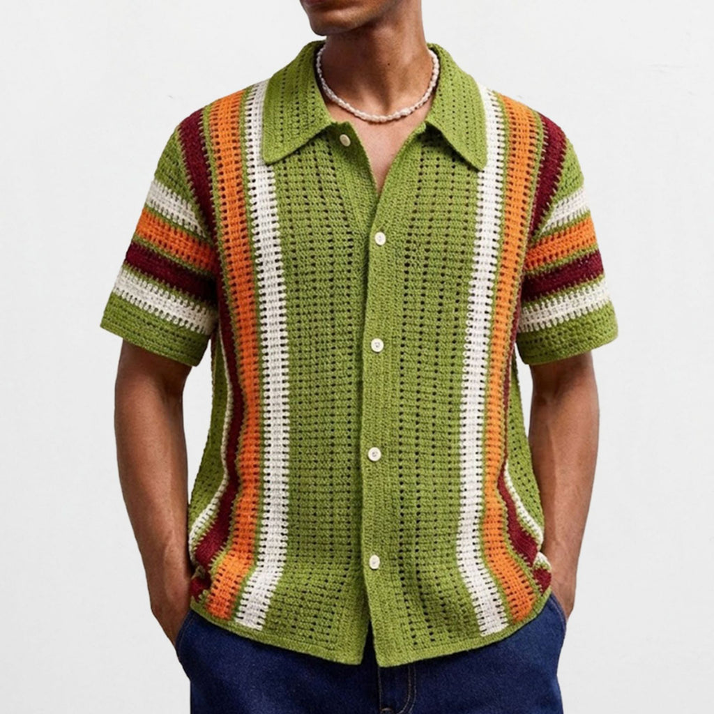 Men's Openwork Crochet Sweater European Style
