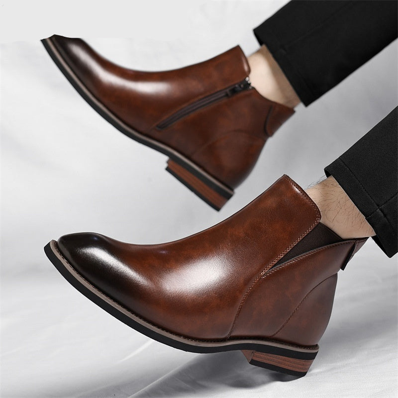 Retro Leather Ankle Boots