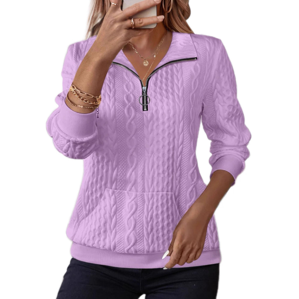 Women's Hoodie with Turn-Down Collar