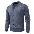 Fleece-Lined Knit Sweater with Wave Pattern