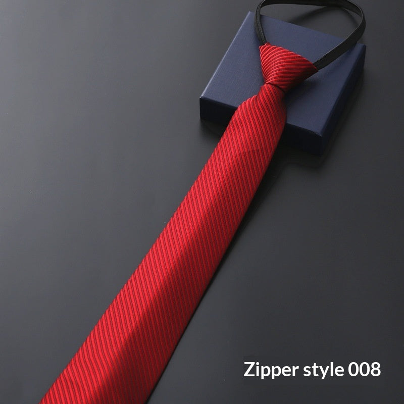 Men's Blue Striped Business Zipper Tie