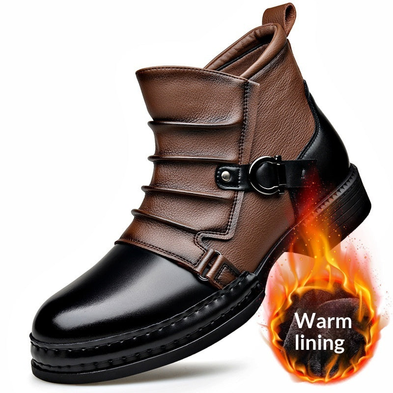 Retro Fleece Boots with Zipper