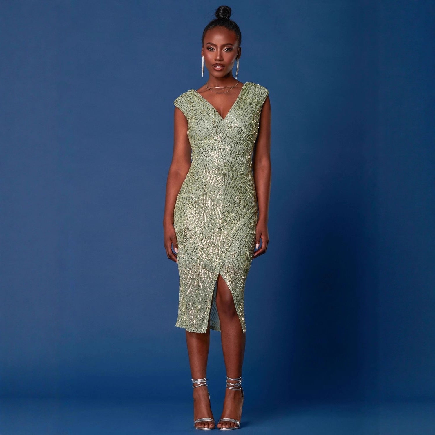 Robe Élégante Fendue Imprimé Floral