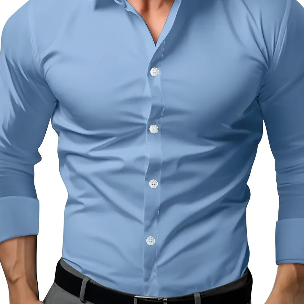Semi-transparent polyester dress shirt
