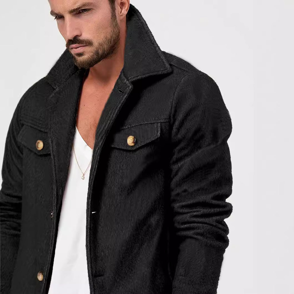 Trendy Plain Wool Coat